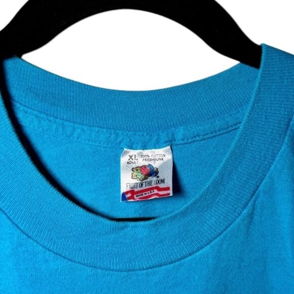 Vintage 90s Fruit Of The Look Las Vegas Tiger Puff Print Bus Tshirt Men’s XL - Picture 3 of 5